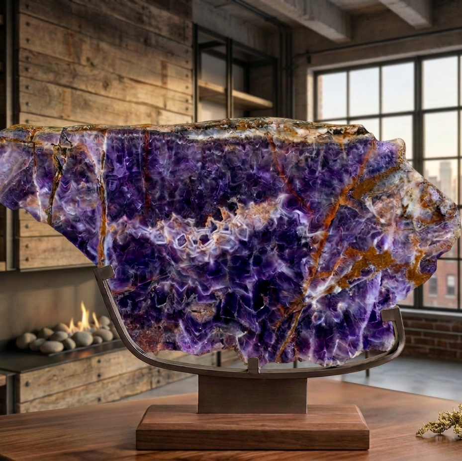 Montana Amethyst Slab on Stand