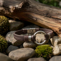 Leather and Steel Hoop - Clasp Bracelet